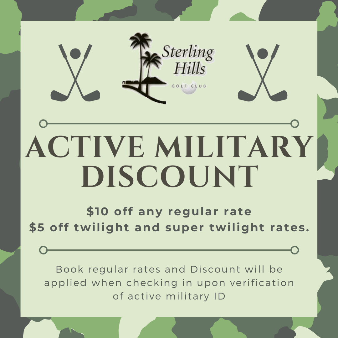 Active Military Discount flyer